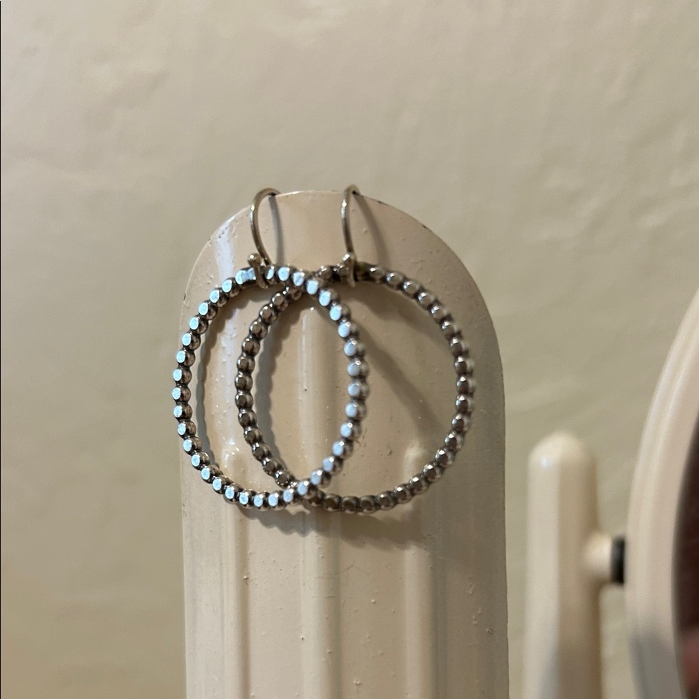 Sterling silver circle dangle earrings
